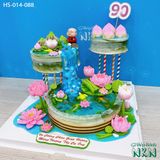  Bánh Mừng Thọ Sen Đào 3 Tầng (HS-014-088) 
