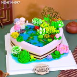  Bánh Sinh Nhật Hồ Sen Cá Lội Tặng Ông Bà, Cha Mẹ (HS-014-097) 