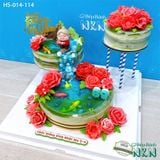  Tháp Bánh Mừng Thọ Hồ Cá Vườn Hồng 3 Tầng (HS-014-114) 