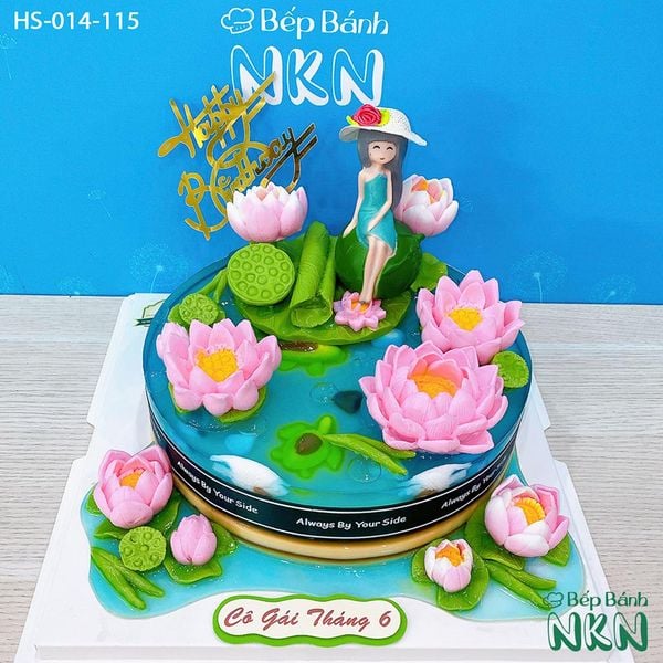  Bánh Sinh Nhật Cô Gái Bên Hồ Sen (HS-014-115) 