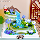  Tháp Bánh Mừng Thọ Hồ Sen 2 Tầng (HS-014-116) 