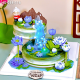  Tháp Bánh Mừng Thọ Hồ Sen 2 Tầng (HS-014-116) 