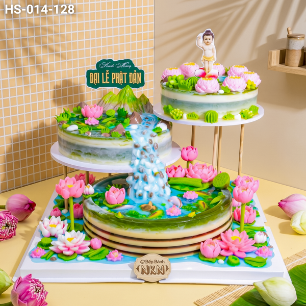  Siêu Tháp Bánh Hồ Sen Cá Lội Mừng Đại Lễ Phật Đản (HS-014-128) 