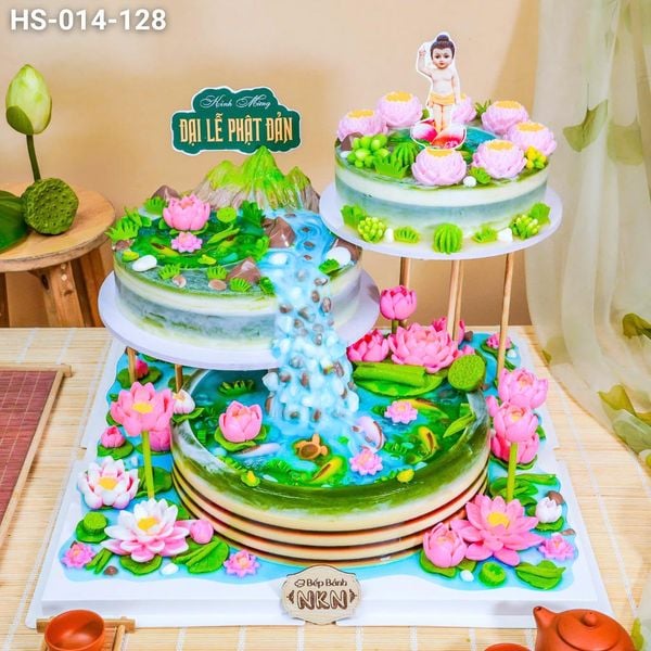  Siêu Tháp Bánh Hồ Sen Cá Lội Mừng Đại Lễ Phật Đản (HS-014-128) 