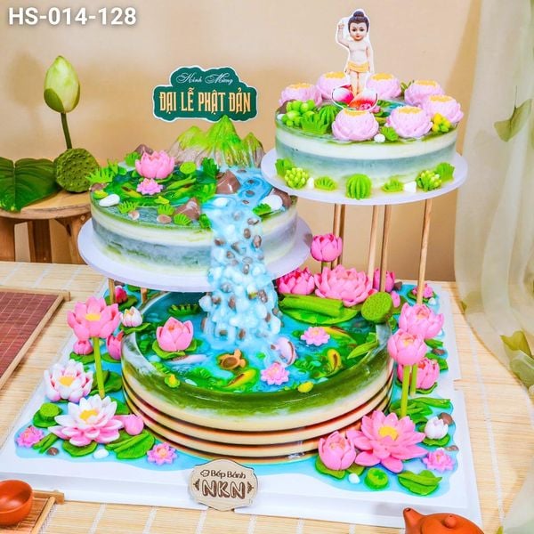  Siêu Tháp Bánh Hồ Sen Cá Lội Mừng Đại Lễ Phật Đản (HS-014-128) 