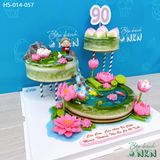  Tháp Bánh Mừng Thọ Sen Đào 3 Tầng (HS-014-057) 