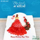  Bánh Sinh Nhật Cô Gái Váy Đỏ (KH-002-007) 