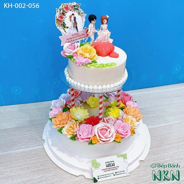  Bánh Cưới/ Bánh Dạm Ngõ 2 Tầng Kết Hoa (KH-002-056) 