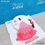  Bánh Sinh Nhật Cô Gái Váy Hồng (KH-002-067) 