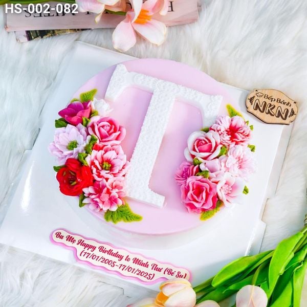  Bánh Sinh Nhật Kết Hoa Chữ T (KH-002-082) 