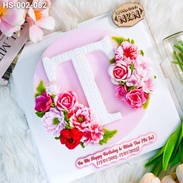  Bánh Sinh Nhật Kết Hoa Chữ T (KH-002-082) 