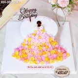  Bánh Sinh Nhật Cô Gái Váy Hồng (KH-002-087) 