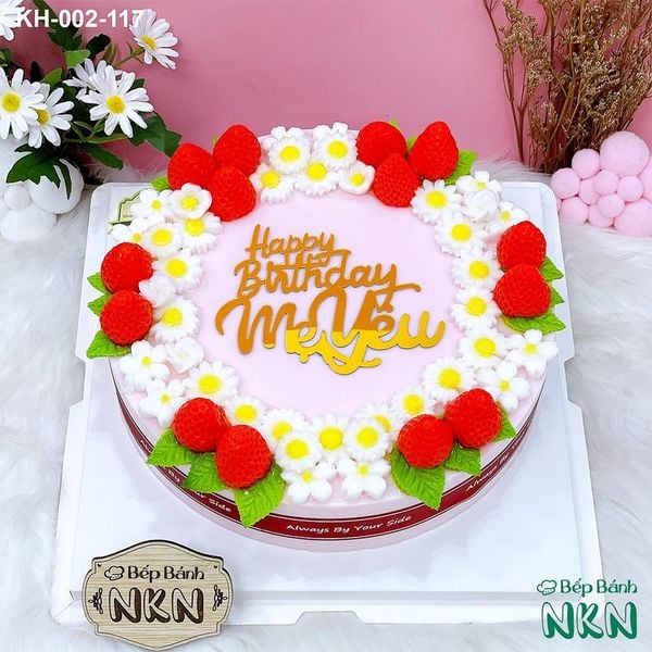  Bánh Sinh Nhật Hoa Dâu Tây (KH-002-117) 