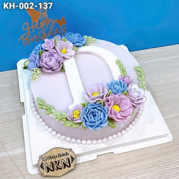  Bánh Sinh Nhật Kết Hoa Tone Tím (KH-002-137) 