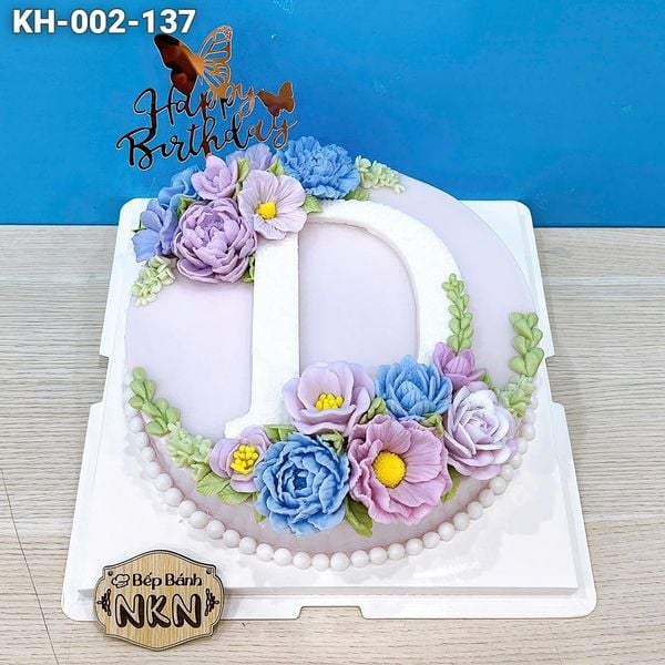  Bánh Sinh Nhật Kết Hoa Tone Tím (KH-002-137) 