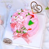  Bánh Sinh Nhật Kết Hoa Võ Gỗ Tone Hồng (KH-002-142) 