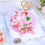 Bánh Sinh Nhật Kết Hoa Võ Gỗ Tone Hồng (KH-002-142) 