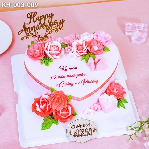  Bánh Kết Hoa Kỉ Niệm Tone Hồng (KH-003-009) 
