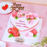  Bánh Kết Hoa Kỉ Niệm Tone Hồng (KH-003-009) 