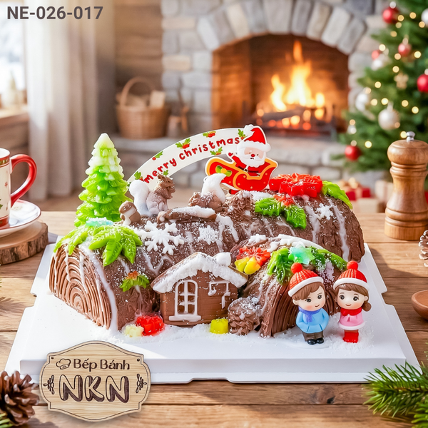  Bánh Noel Khúc Gỗ - Mẫu 1 (NE-026-017) 