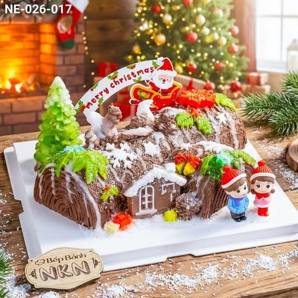  Bánh Noel Khúc Gỗ - Mẫu 1 (NE-026-017) 
