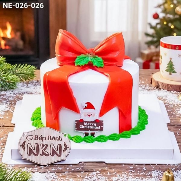 Bánh Quà Tặng Giáng Sinh Đính Nơ Hiện Đại (NE-026-026) 