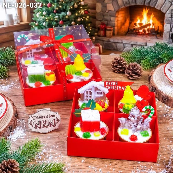  Set 4 Cupcake Quà Tặng Giáng Sinh (NE-026-032) 