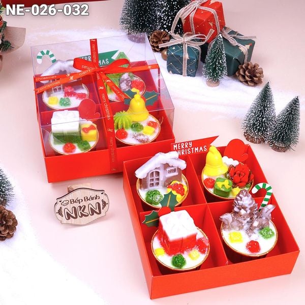  Set 4 Cupcake Quà Tặng Giáng Sinh (NE-026-032) 