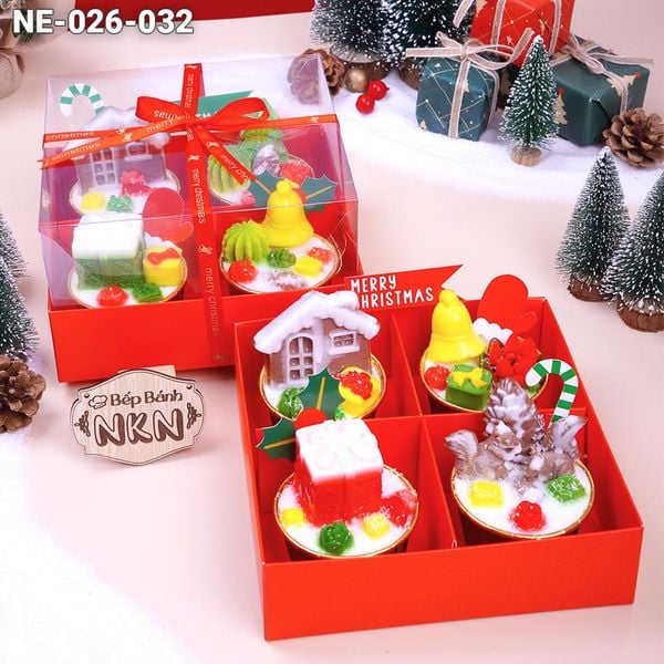  Set 4 Cupcake Quà Tặng Giáng Sinh (NE-026-032) 