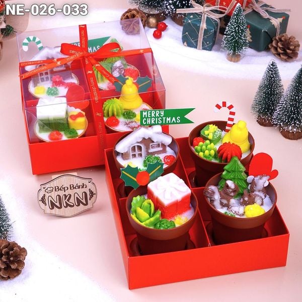  Set 4 Chậu Bánh Quà Tặng Giáng Sinh (NE-026-033) 