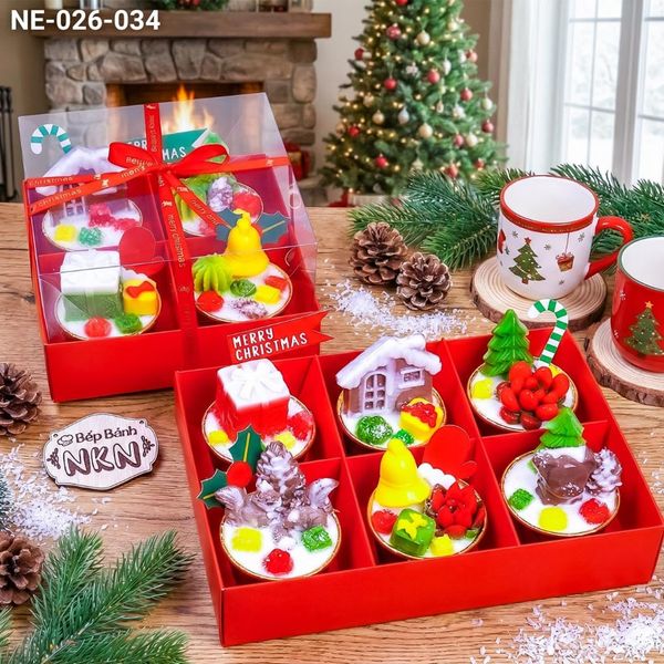  Set 6 Cupcake Quà Tặng Giáng Sinh (NE-026-034) 