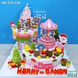  Tháp Bánh Giáng Sinh Đu Quay Bật Nhạc 2 Tầng (NE-026-036) 