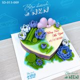  Bánh Sinh Nhật Hoa Sen Cạn - Trái Tim (SD-013-009) 