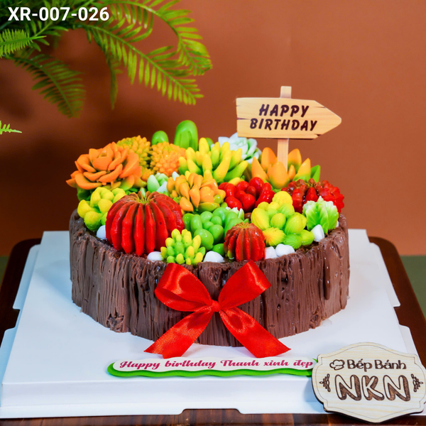  Bánh Rau Câu Sen Đá Vỏ Gỗ (XR-007-026) 