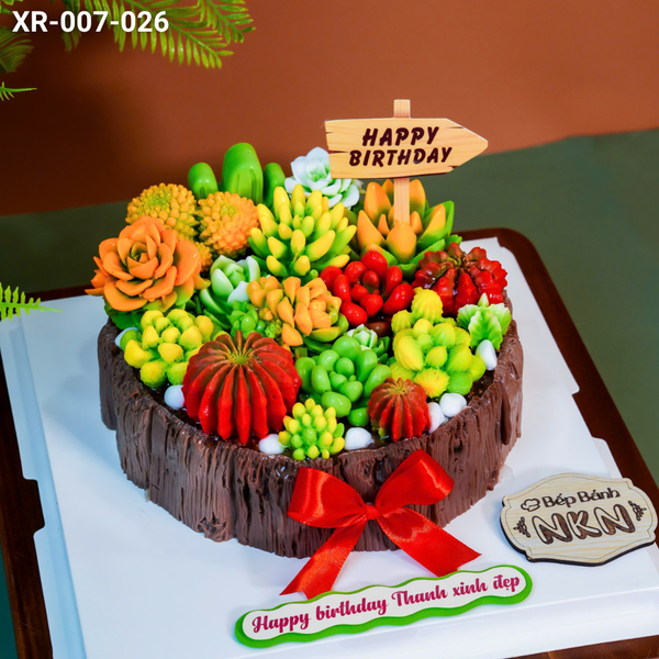  Bánh Rau Câu Sen Đá Vỏ Gỗ (XR-007-026) 