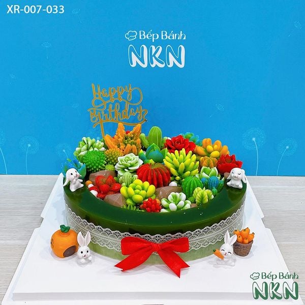  Bánh Sen Sinh Nhật Sen Đá Vườn Thỏ (XR-007-033) 