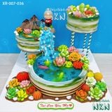  Tháp Bánh Mừng Thọ Sen Đá 3 Tầng (XR-007-036) 