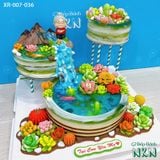  Tháp Bánh Mừng Thọ Sen Đá 3 Tầng (XR-007-036) 