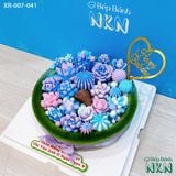  Bánh Sinh Nhật Vườn Sen Đá Tone Galaxy (XR-007-041) 