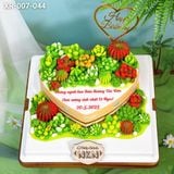  Bánh Sinh Nhật Sen Đá Trái Tim (XR-007-044) 