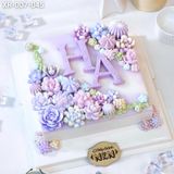  Bánh Sinh Nhật Sen Đá Tone Tím (XR-007-045) 