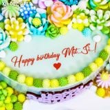  Bánh Sinh Nhật Sen Đá Tone Cầu Vồng (XR-007-047) 