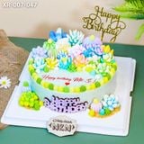  Bánh Sinh Nhật Sen Đá Tone Cầu Vồng (XR-007-047) 