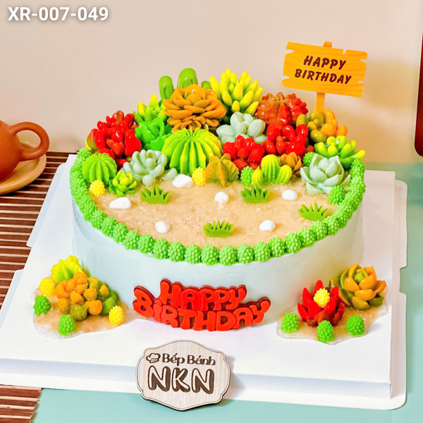 Bánh Sinh Nhật Vườn Sen Đá (XR-007-049) 