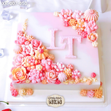  Bánh Sinh Nhật Xương Rồng Tone Hồng - Cam (XR-007-050) 