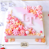  Bánh Sinh Nhật Xương Rồng Tone Hồng - Cam (XR-007-050) 