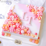  Bánh Sinh Nhật Xương Rồng Tone Hồng - Cam (XR-007-050) 