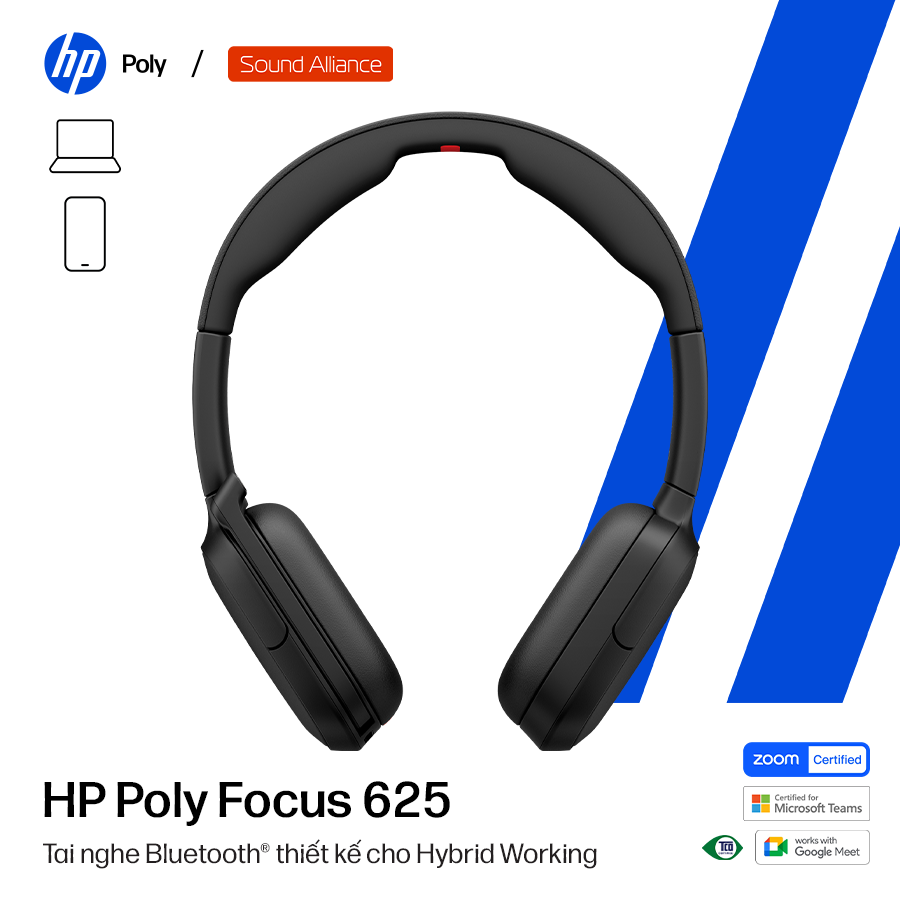  Tai nghe ANC Bluetooth cao cấp HP Poly Focus 625 (C56XPAA) 