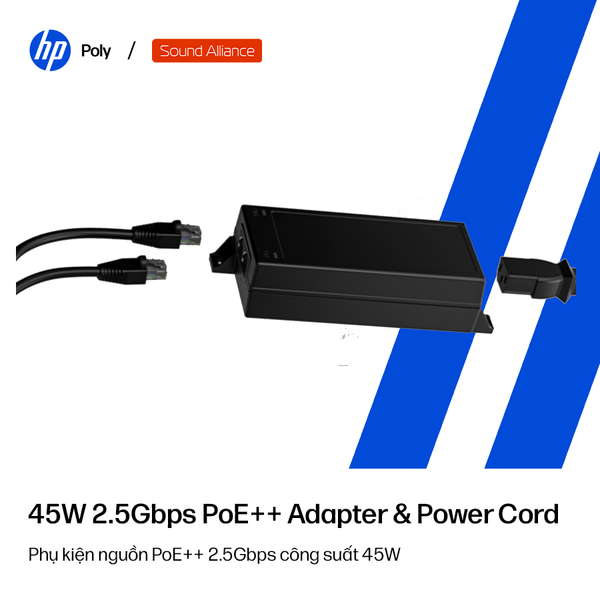  Bộ nguồn PoE+ kèm cáp cho Poly Studio G62 (A02F9AA) 