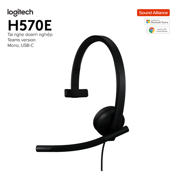  Tai nghe có dây một bên tai Logitech H570e Teams USB-C (981-001425) 